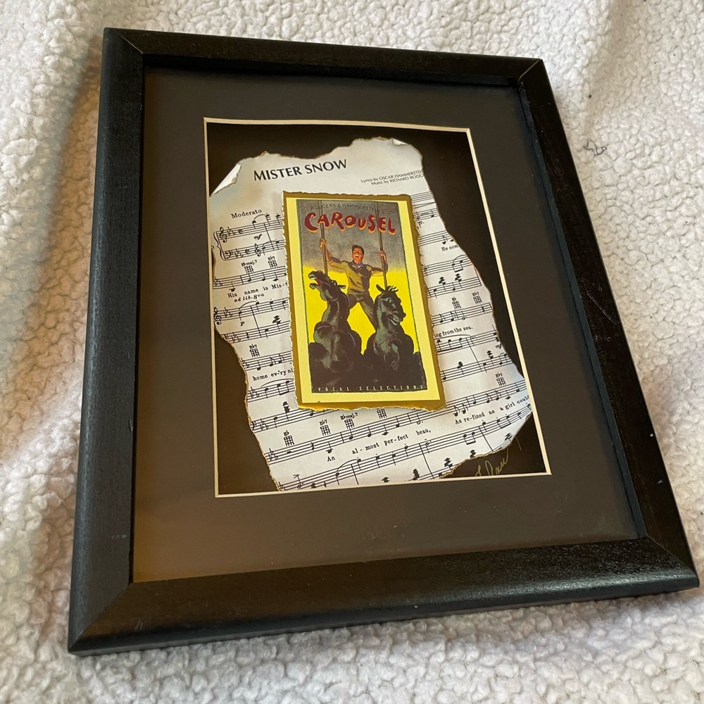 Mister Snow Music Sheet from Carousel Picture Frame Black